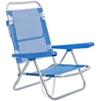 Monty LOLAhome Silla con Brazos para Playa Pop de Aluminio Azul Garden- 80 x 61 x 47 cm